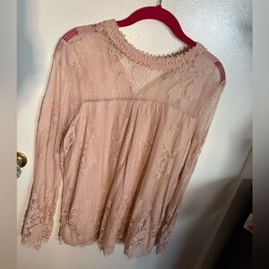 Ultra Flirt Lace Blouse - Soft Pink